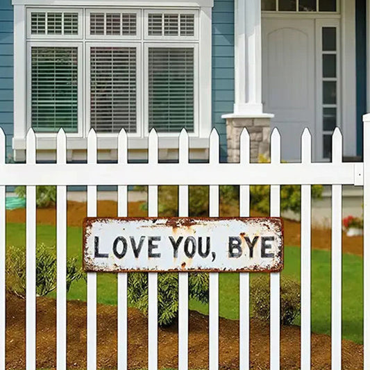 🌞Fris De Lente In Met 50% Korting!👋Retro Wandbord "Love You, Bye" – Vintage Metalen Decoratiebord voor Binnen & Buiten
