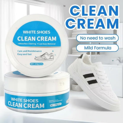 Waterloze reinigingscrème voor witte schoenen met spons