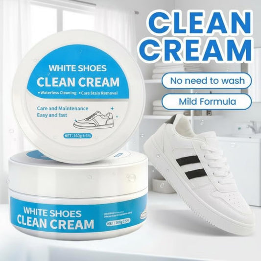 Waterloze reinigingscrème voor witte schoenen met spons