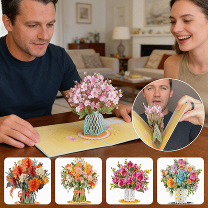 Moederdag 50% Korting🎉Hét Moederdag Cadeau 2026:3D Pop-up Bloemenboeket - Kersenbloesem Wenskaart - Een Boeket dat Nooit Verwelkt - Handgemaakt Kunstwerk & Decoratie