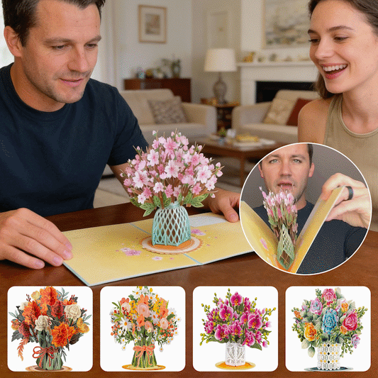 Moederdag 50% Korting🎉Hét Moederdag Cadeau 2026:3D Pop-up Bloemenboeket - Kersenbloesem Wenskaart - Een Boeket dat Nooit Verwelkt - Handgemaakt Kunstwerk & Decoratie