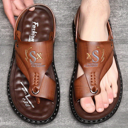 🌞Fris De Lente In Met 50% Korting!👣Comfortabele Leren Herensandalen met Voetboogondersteuning – Ademend, Antislip en Ook in Grote Maten