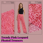🌞Fris De Lente In Met 50% Korting!🌸Roze Panterprint Plissé Broek - Wijde Pijpen & Elastische Taille - Kreukvrij & Ademend