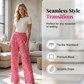 🌞Fris De Lente In Met 50% Korting!🌸Roze Panterprint Plissé Broek - Wijde Pijpen & Elastische Taille - Kreukvrij & Ademend