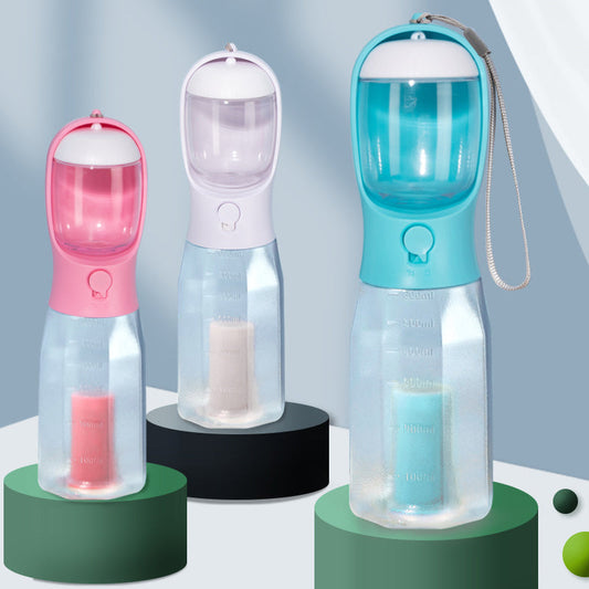 🌞Fris De Lente In Met 50% Korting!🐾3-in-1 Draagbare Drinkfles voor Honden - Inclusief Voerbak & Poepzakjes Dispenser - 100% Lekvrij & BPA-vrij