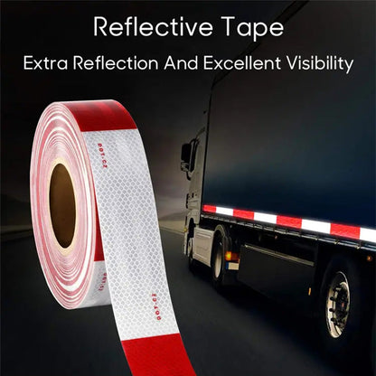 🌞Fris De Lente In Met 50% Korting!🚛Reflecterende Veiligheidstape Rood-Wit - Hoogste Zichtbaarheid - Voor Vrachtwagen, Trailer & Aanhanger - Weerbestendig & UV-vrij
