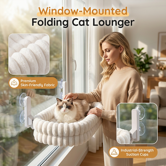 🌞Fris De Lente In Met 50% Korting!🐱Opvouwbare Kattenhangmat voor het Raam - 18kg Draagkracht - Ultrazachte Pluche Hoes (Wasbaar) - Ruimtebesparend Design