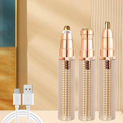 ❄️Zomerfresh 50% Korting!✨3-in-1 Elektrische Wenkbrauwtrimmer – USB Oplaadbare Precisietrimmer voor Wenkbrauwen, Neus & Gezicht