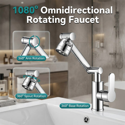 🌞Fris De Lente In Met 50% Korting!🚰1080° Draaibare Wastafelkraan met Twee Waterstanden – Spatvrij, Flexibel en Stijlvol