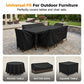 🎃Halloween-Aanbieding 50% korting!☔210D Waterdichte Tuinmeubelhoes – veilig passende hoes voor buiten tafel en stoelen