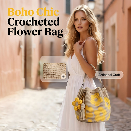 ❄️Zomerfresh 50% Korting!🌼Gehaakte Dames Bucketbag met Bloemenmotief – Lichte Boho Schoudertas voor Zomer en Dagelijks Gebruik