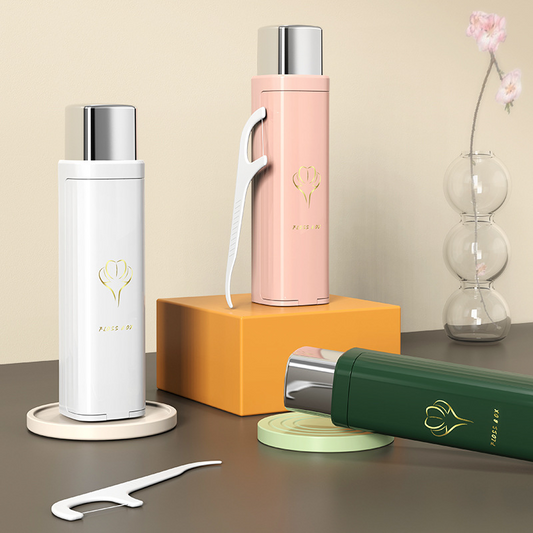 🌞Fris De Lente In Met 50% Korting!🦷Draagbare Automatische Tandenfloss Dispenser met 200 Flosstokjes – Hygiënisch en Handig voor Onderweg