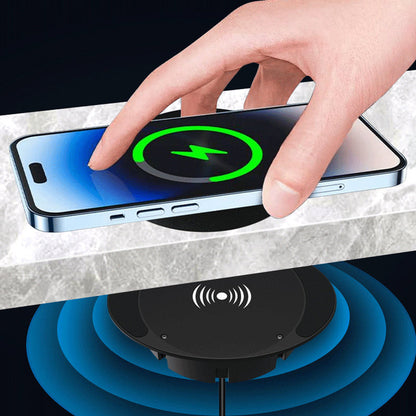 🌞Fris De Lente In Met 50% Korting!🔋Verborgen Draadloze Oplader voor Onder het Bureau – Qi Charger zonder Zichtbare Kabels
