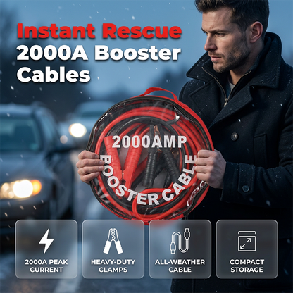🌞Fris De Lente In Met 50% Korting!🚗Zware Startkabels 2000A met Opbergtas – Noodhulp voor Auto, SUV en Truck