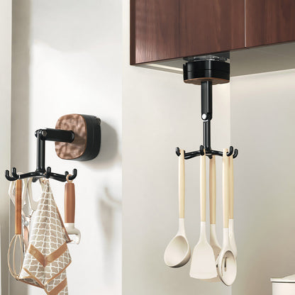 🌞Fris De Lente In Met 50% Korting!🍳360° Draaibare Keukenhaak zonder Boren – Ruimtebesparende Organizer voor Keukengerei en Kleine Spullen