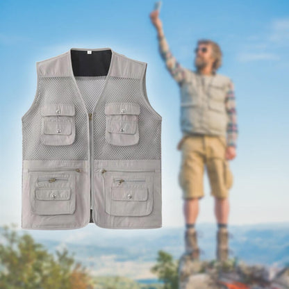 🌞Fris De Lente In Met 50% Korting!🎣Multifunctioneel Outdoor Vest met 10 Zakken – Lichtgewicht Vis-, Wandel- en Reisvest voor Heren en Dames