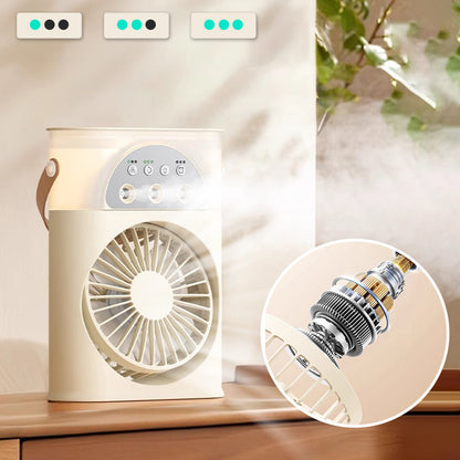 🌞Fris De Lente In Met 50% Korting!🌬️3-in-1 Draagbare Luchtkoeler met Bevochtiger – USB Mini Aircooler met Timer, Nachtlampje en 3 Snelheden