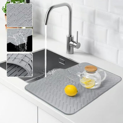 ❄️Zomerfresh 50% Korting! 💧Grote Siliconen Droogmat met Afvoerrand – Houd je Aanrecht Droog, Netjes & Ruimtebesparend