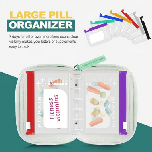 ❄️Zomerfresh 50% Korting!💊Waterdichte Pillen Organizer Set – Herbruikbare Labelzakjes voor Medicijnen, Vitamines & Reizen