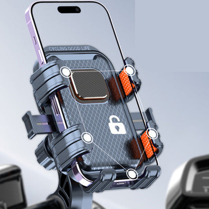 ❄️Zomerfresh 50% Korting!📱Schokbestendige Telefoonhouder voor Motor & Fiets – Anti-Trilling Smartphonehouder met Eénhands Vergrendeling