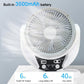 ❄️Zomerfresh 50% Korting!🌞4-in-1 Solar Campingventilator met LED-lamp – Oplaadbare Ventilator met Zonnepaneel, USB en Powerbankfunctie