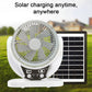 ❄️Zomerfresh 50% Korting!🌞4-in-1 Solar Campingventilator met LED-lamp – Oplaadbare Ventilator met Zonnepaneel, USB en Powerbankfunctie