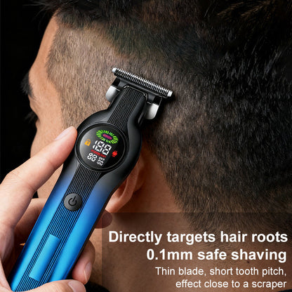 ❄️Zomerfresh 50% Korting!✂️Professionele T-Blade Tondeuse met LCD-display – 0,1 mm Precisietrimmer voor Strakke Contouren, Baard & Kapsel