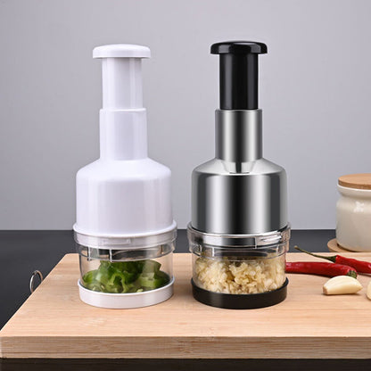 ❄️Zomerfresh 50% Korting!🥘Multifunctionele Handhakker met RVS Messen – Snel Knoflook, Ui, Gember & Groenten Fijnhakken