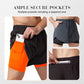 ❄️Zomerfresh 50% Korting!🏃2-in-1 Hardloopshort met Binnenbroek – Ademend, Licht & Met Veilige Telefoon- en Ritszakken