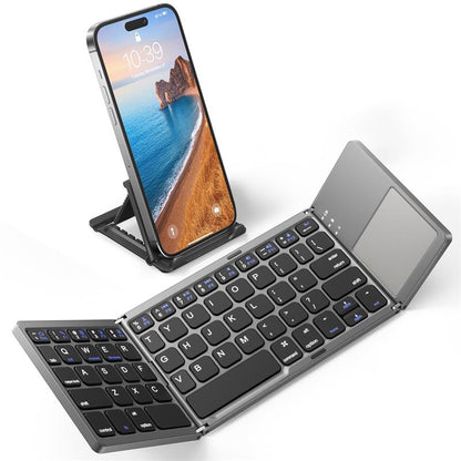 ❄️Zomerfresh 50% Korting!💻Opvouwbaar Bluetooth-Toetsenbord met Touchpad – Draadloos Reis Toetsenbord voor iPad, Tablet, Laptop & Smartphone