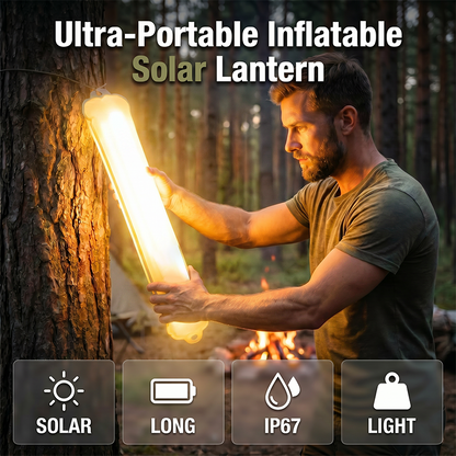 Foldable Capsule-Shaped Inflatable Solar Camping Lantern
