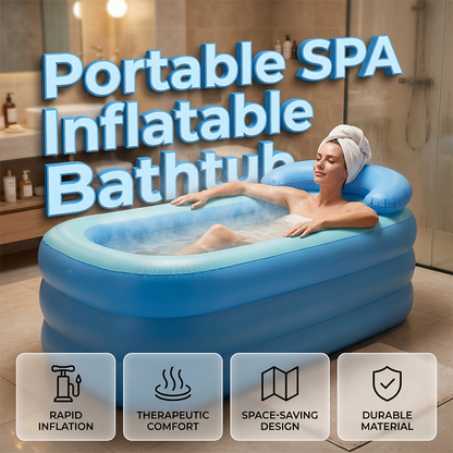 ❄️Zomerfresh 50% Korting!🛁Opblaasbaar Ligbad met Drielaagse Isolatie – Compact Draagbaar Spa-Bad voor Badkamer, Tuin & Camping
