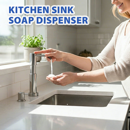 ❄️Zomerfresh 50% Korting!🧼Inbouw Zeepdispenser voor Keukengootsteen – 360° Draaibare Tuit met Lange Aanzuigslang voor Grote Zeepfles