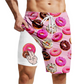 Men's Quick Dry Double Layer Swim Trunks with Compression Liner Printed Beach Shorts