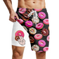 Men's Quick Dry Double Layer Swim Trunks with Compression Liner Printed Beach Shorts