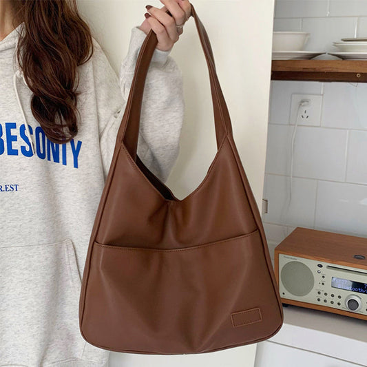 ❄️Zomerfresh 50% Korting!✨Ruime Dames Schoudertas in PU-Leren Look – Zachte Hobo Tas met Magnetische Sluiting voor Werk & Dagelijks Gebruik