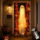 ❄️Zomerfresh 50% Korting!👻Hangend Halloween Spook met LED-Verlichting – Herfstdecoratie met Esdoornbladeren voor Voordeur, Veranda & Feest