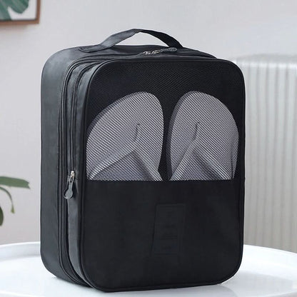 ❄️Zomerfresh 50% Korting!👟Reis Schoenorganizer voor Koffer – Ruime Schoenopbergtas met Mesh Vak voor Sneakers, Slippers & Sandalen