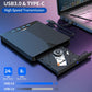 7-in-1 Externe DVD-Speler en Brander – USB 3.0 & USB-C Drive met USB Hub, SD/TF Kaartlezer en Ingebouwde Kabel