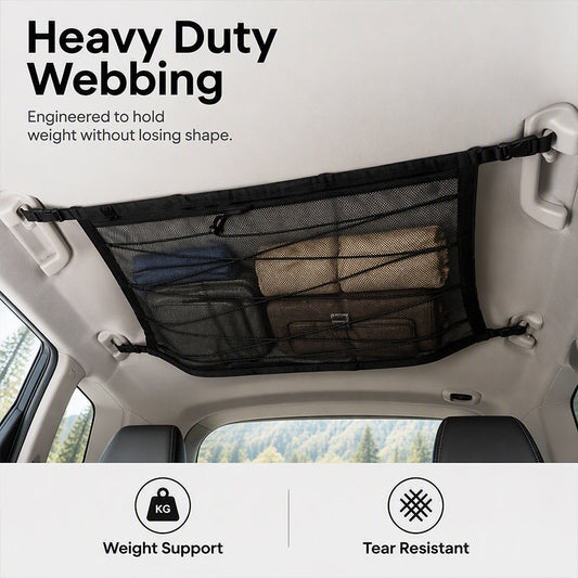 ❄️Zomerfresh 50% Korting!🚙Verstelbaar opbergnet voor het autoplafond – overhead organizer voor lichtgewicht roadtrip- en kampeeruitrusting
