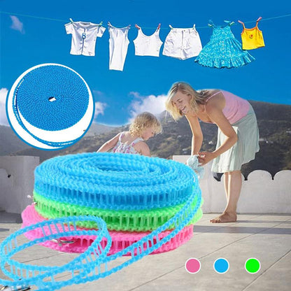 🎃Tweede Artikel Halve Prijs!🔥Portable Non-Slip Washing Line with Hanger Loops – 8m/10m