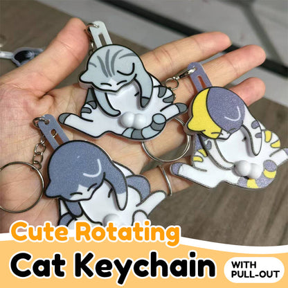 🎃1 Kopen, 1 Gratis!😹Interactieve Kattenkwaad Sleutelhanger – Trek & Draai Leuke Hanger
