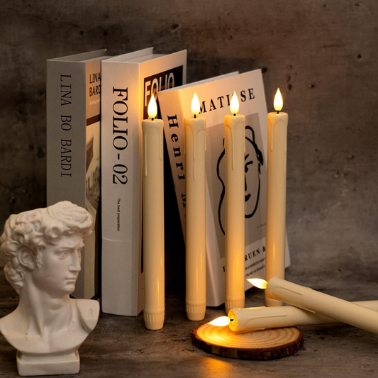 🎃Halloween-Aanbieding 50% Korting!🕯️Realistische Vlamloze LED-Taperkaarsen (6-Pack) – Flikkerende Gloed, Afstandsbediening & Timer