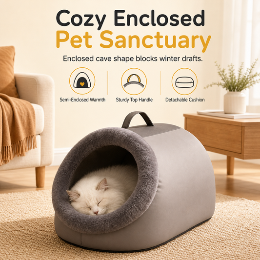 🎃Halloween-Aanbieding 50% Korting!🐱Knusse Kattenhol Bed Met Uitneembaar Pluchen Kussen